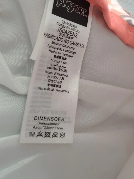 JanSport THE DIGIBREAK Coral Sparkle Pretty Posey Backpack - Picture 12 of 16